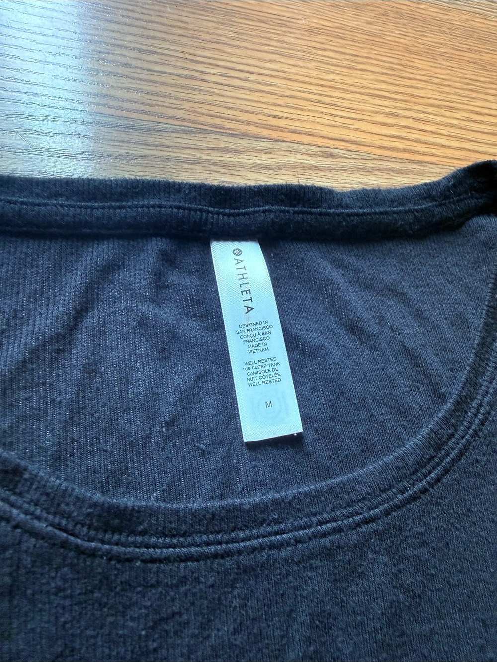 Athleta Well Rested Rib Sleep Tank Medium Black Modal Lounge Pajama Top - Picture 2 of 2